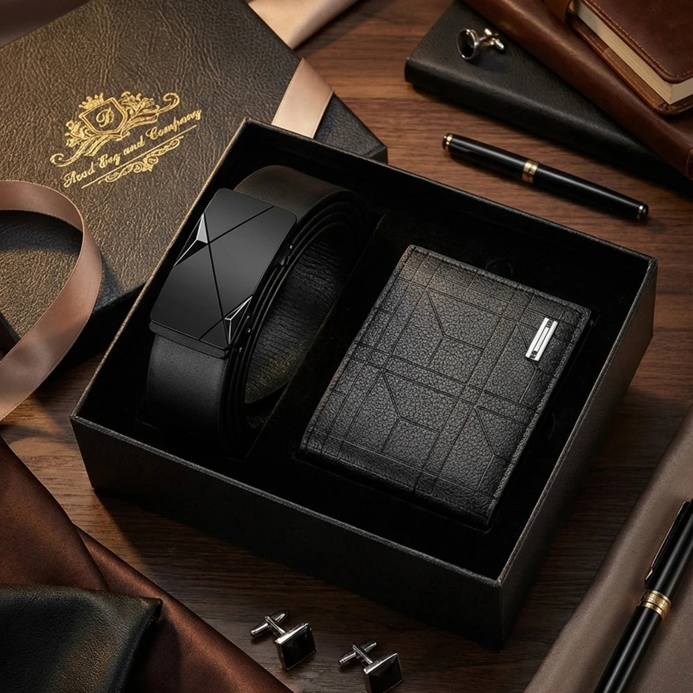Kit Masculino Premium Cinto e Carteira Business Casual