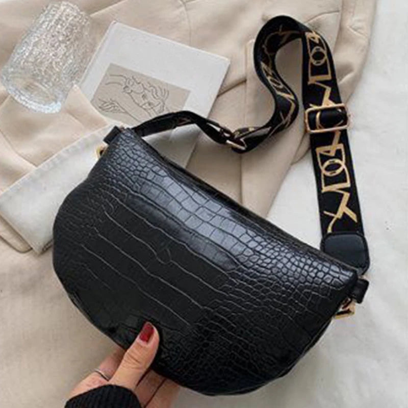 Pochete Feminina Croco Premium Waist Bag Casual Luxury Fashion