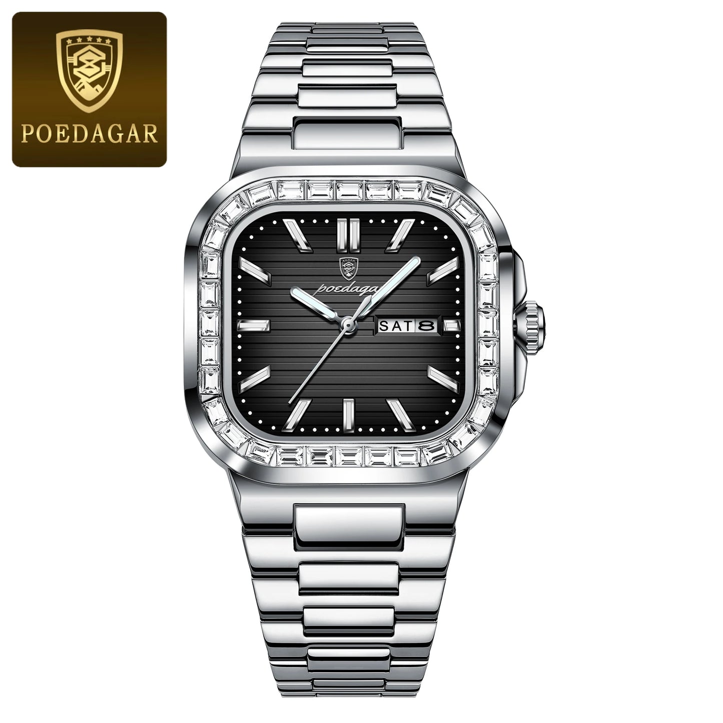 Relógio Masculino POEDAGAR Premium Luxury em Aço Inoxidável