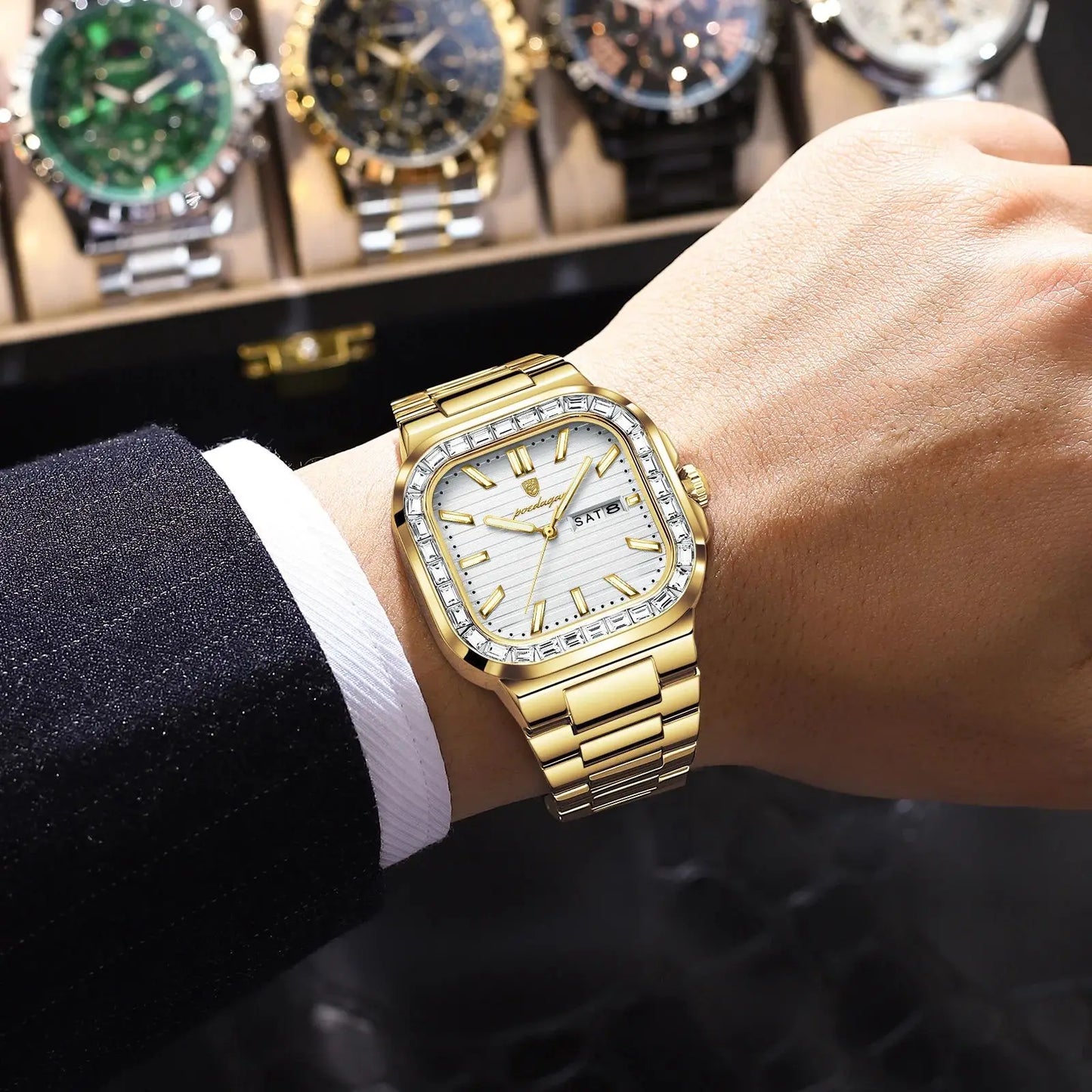 Relógio Masculino POEDAGAR Premium Luxury em Aço Inoxidável
