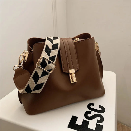 Bolsa Feminina Bucket Bag Grande Capacidade PU Leather Premium