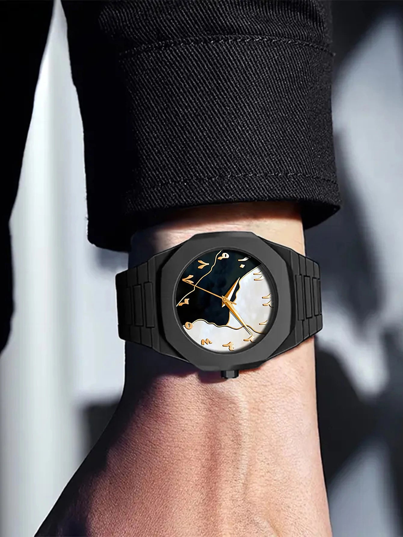 Kit Relógio Masculino Premium Colar Pulseira e Anel