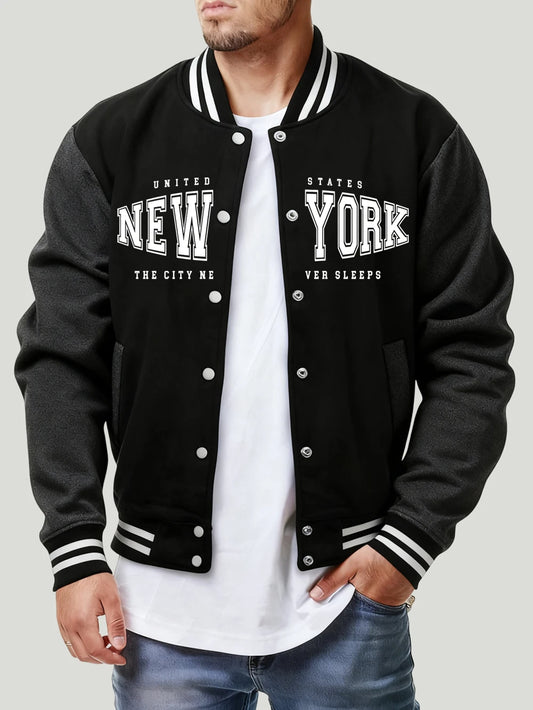 Jaqueta Varsity Masculina New York Oversized Streetwear