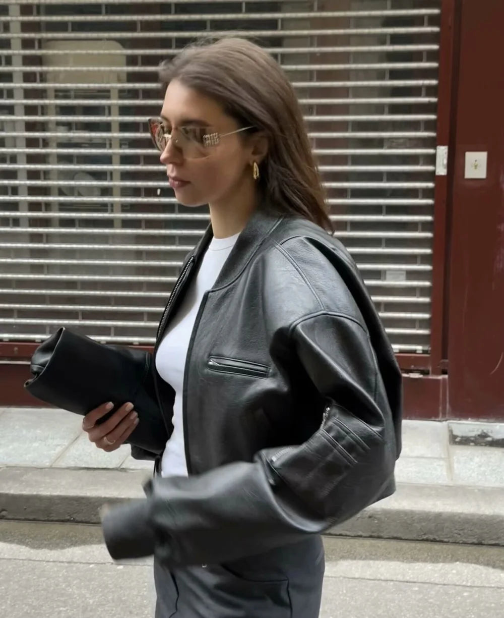 Jaqueta Feminina Biker em Couro Premium