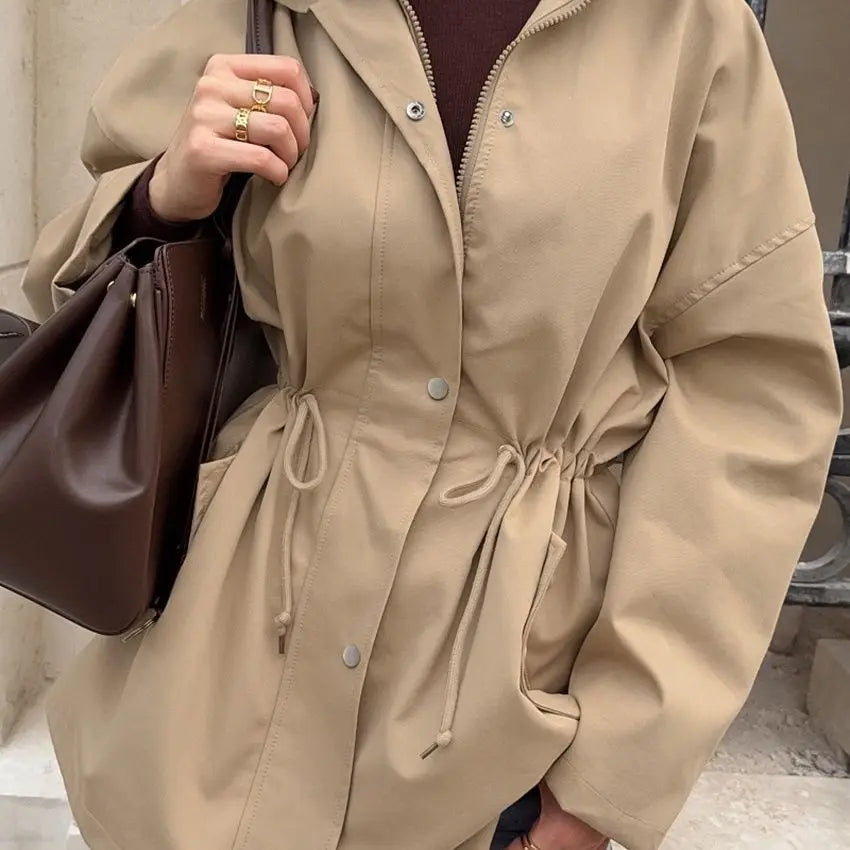 Jaqueta Feminina Retrô Oversized Windbreaker Premium