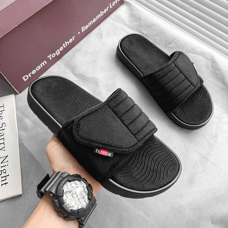 Slide Masculino Suede Platform Premium