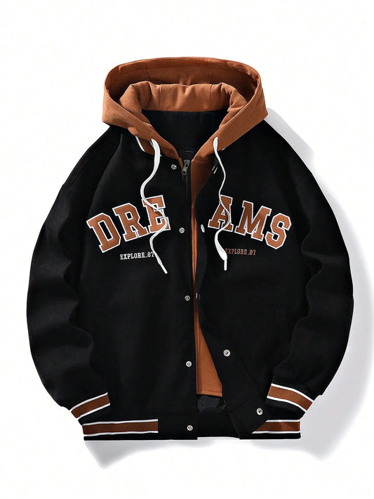 Jaqueta Varsity Premium Masculina Hooded Streetwear