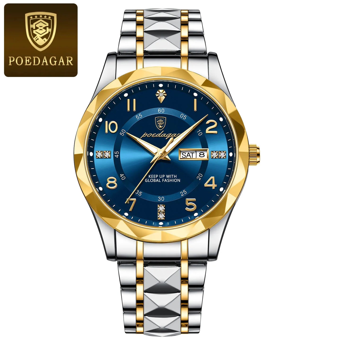 Relógio Masculino POEDAGAR Premium Luxury Sport em Aço Inoxidável