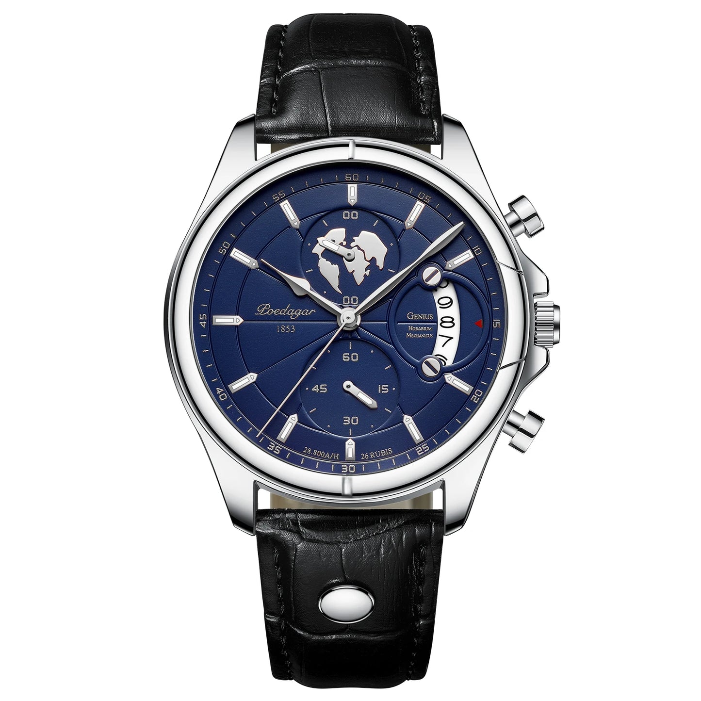 Relógio Masculino POEDAGAR Chronograph Premium em Couro
