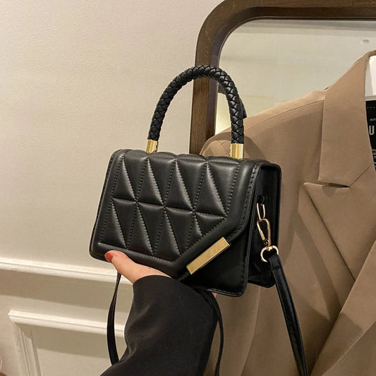 Bolsa Feminina Xadrez PU Leather Crossbody Premium Fashion