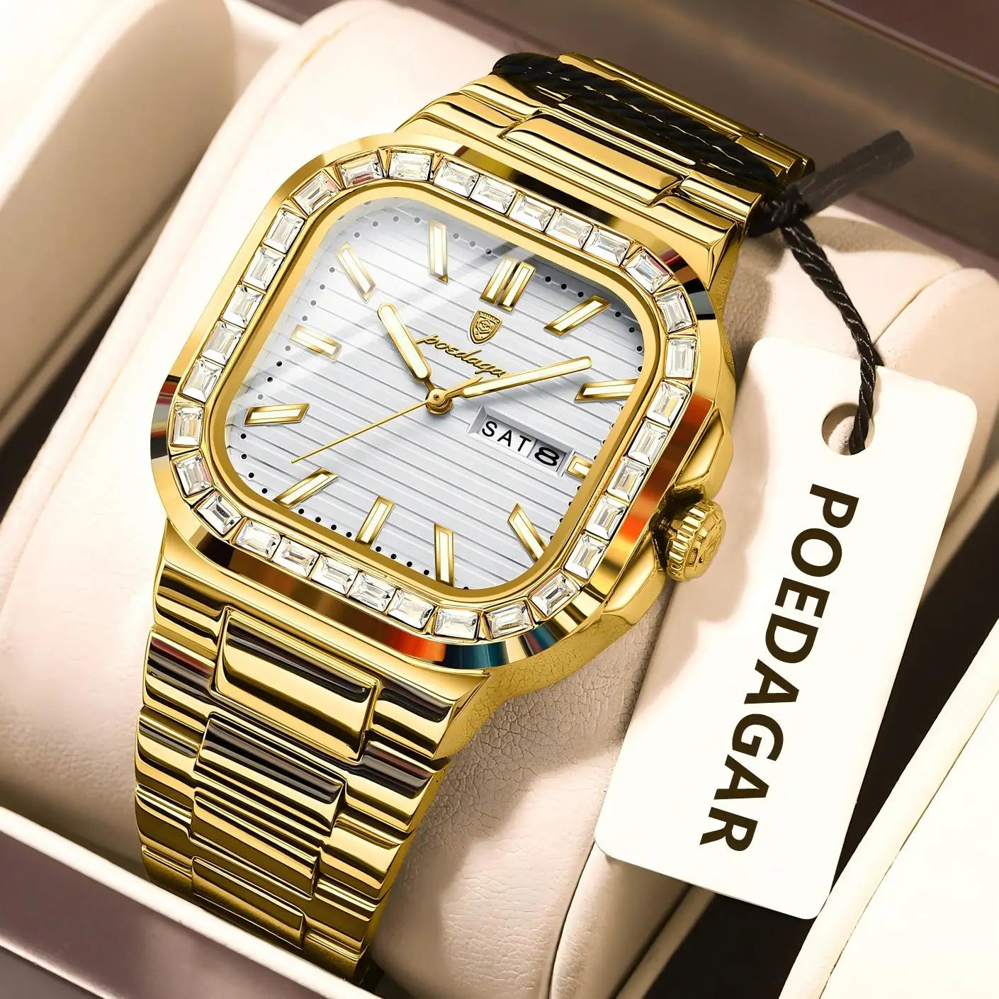 Relógio Masculino POEDAGAR Premium Luxury em Aço Inoxidável