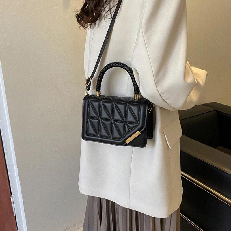 Bolsa Feminina Xadrez PU Leather Crossbody Premium Fashion
