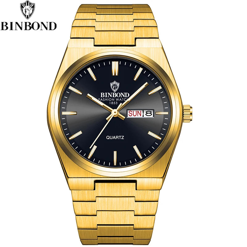 Relógio Masculino BINBOND Premium Business em Aço Inoxidável