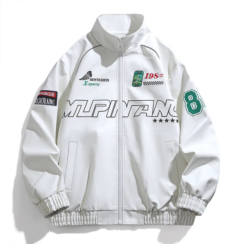 Jaqueta Leather Premium Masculina Racing Streetwear