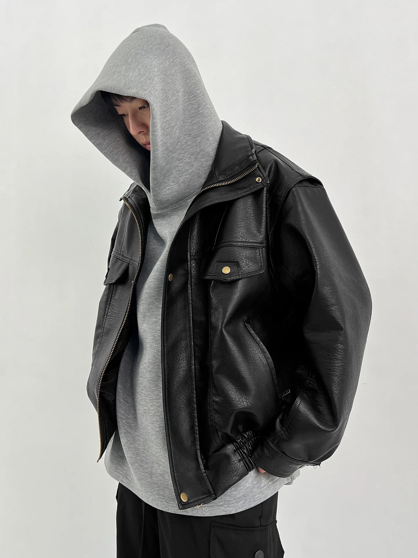 Jaqueta Leather Premium Masculina Motorcycle Streetwear