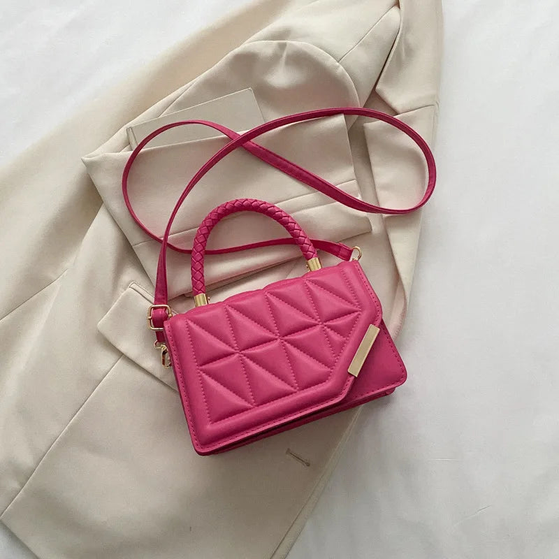 Bolsa Feminina Xadrez PU Leather Crossbody Premium Fashion