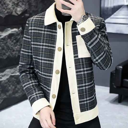 Jaqueta Masculina Xadrez Casual Business Premium