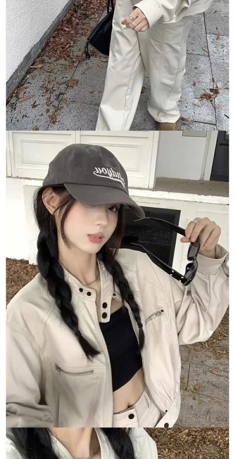 Jaqueta Feminina Veludo Cotelê Preppy Oversized