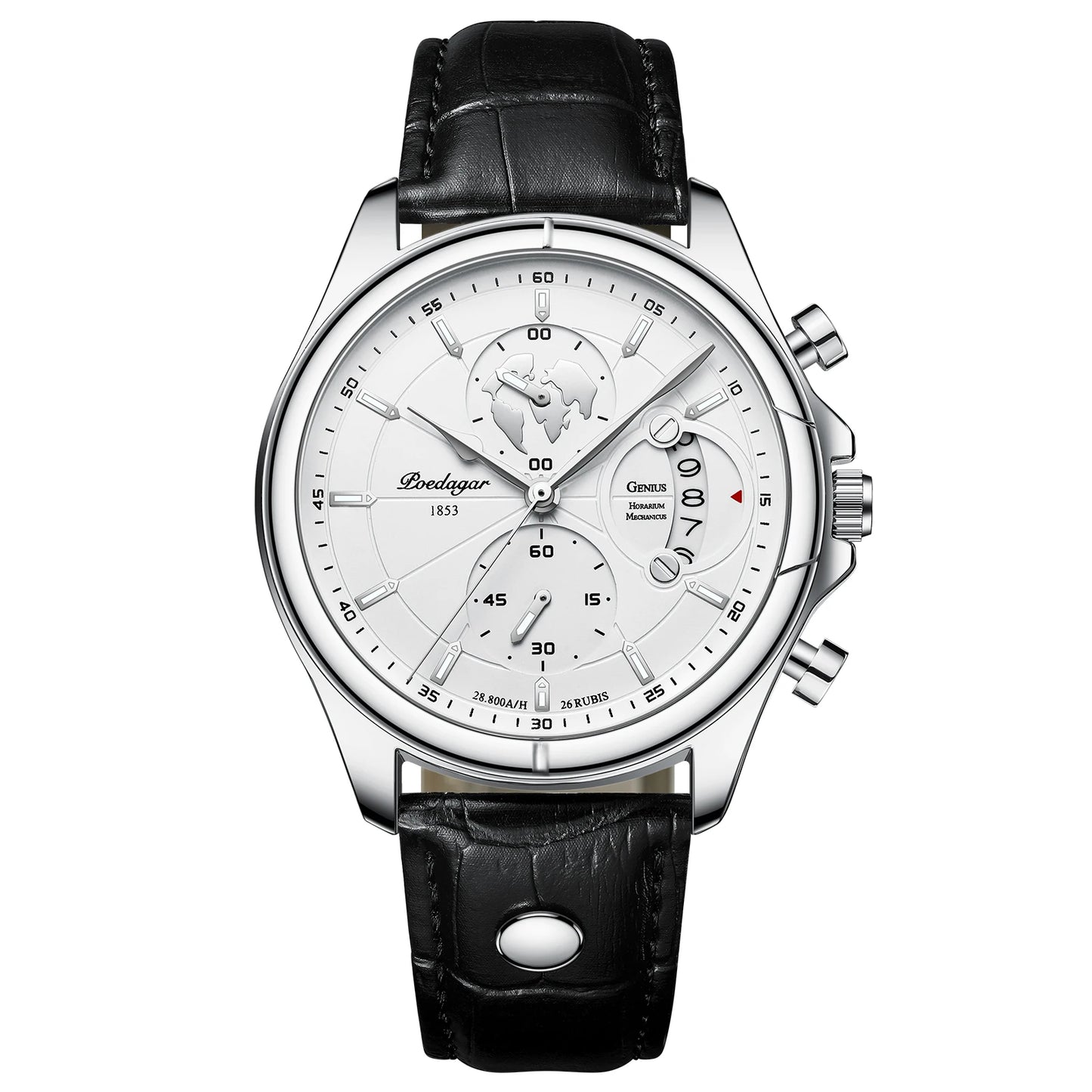 Relógio Masculino POEDAGAR Chronograph Premium em Couro