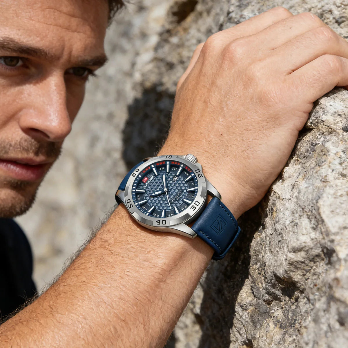 Relógio Masculino Premium Sport Casual em Couro 45mm