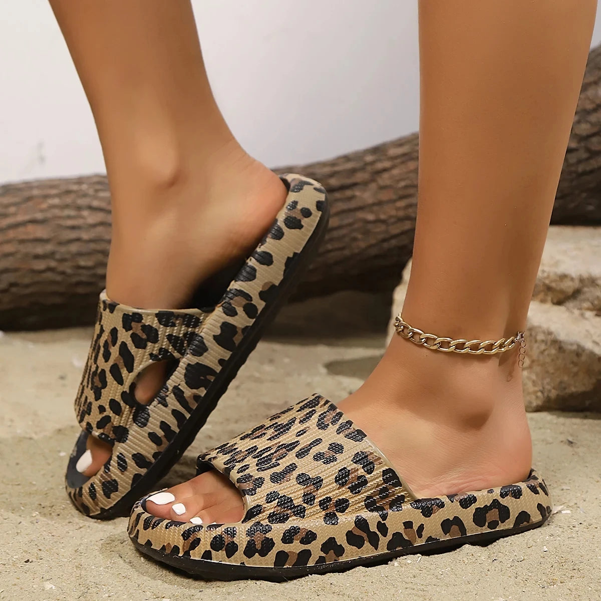 Slide Feminino Leopard Premium Fashion